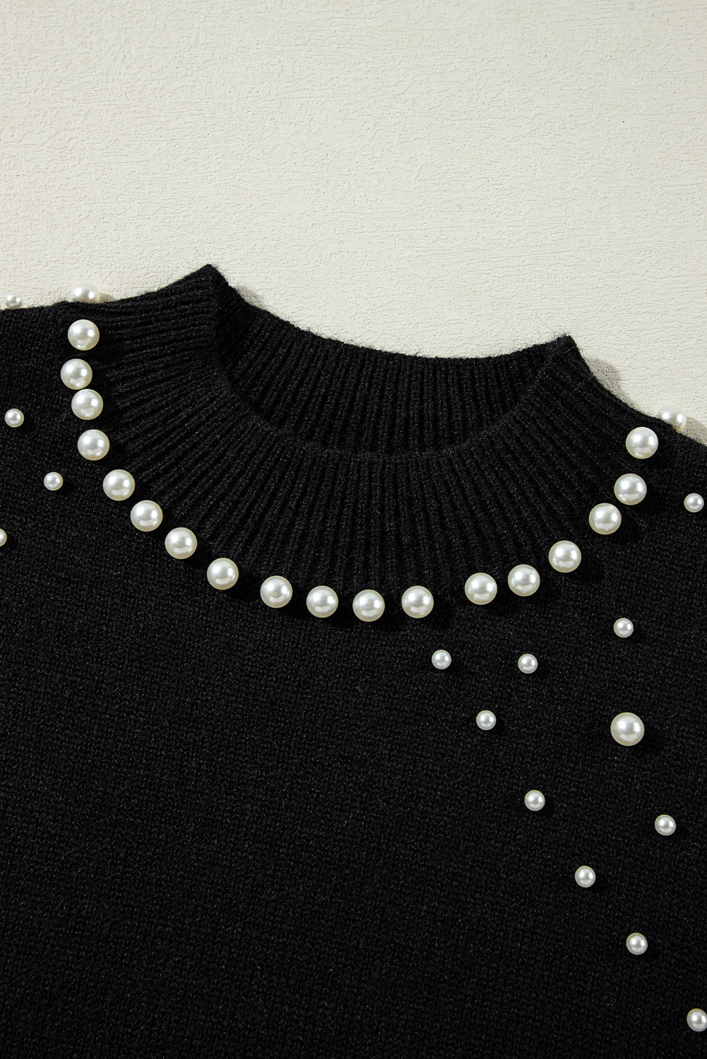 Pearl Beaded Bishop Sleeve Sweater