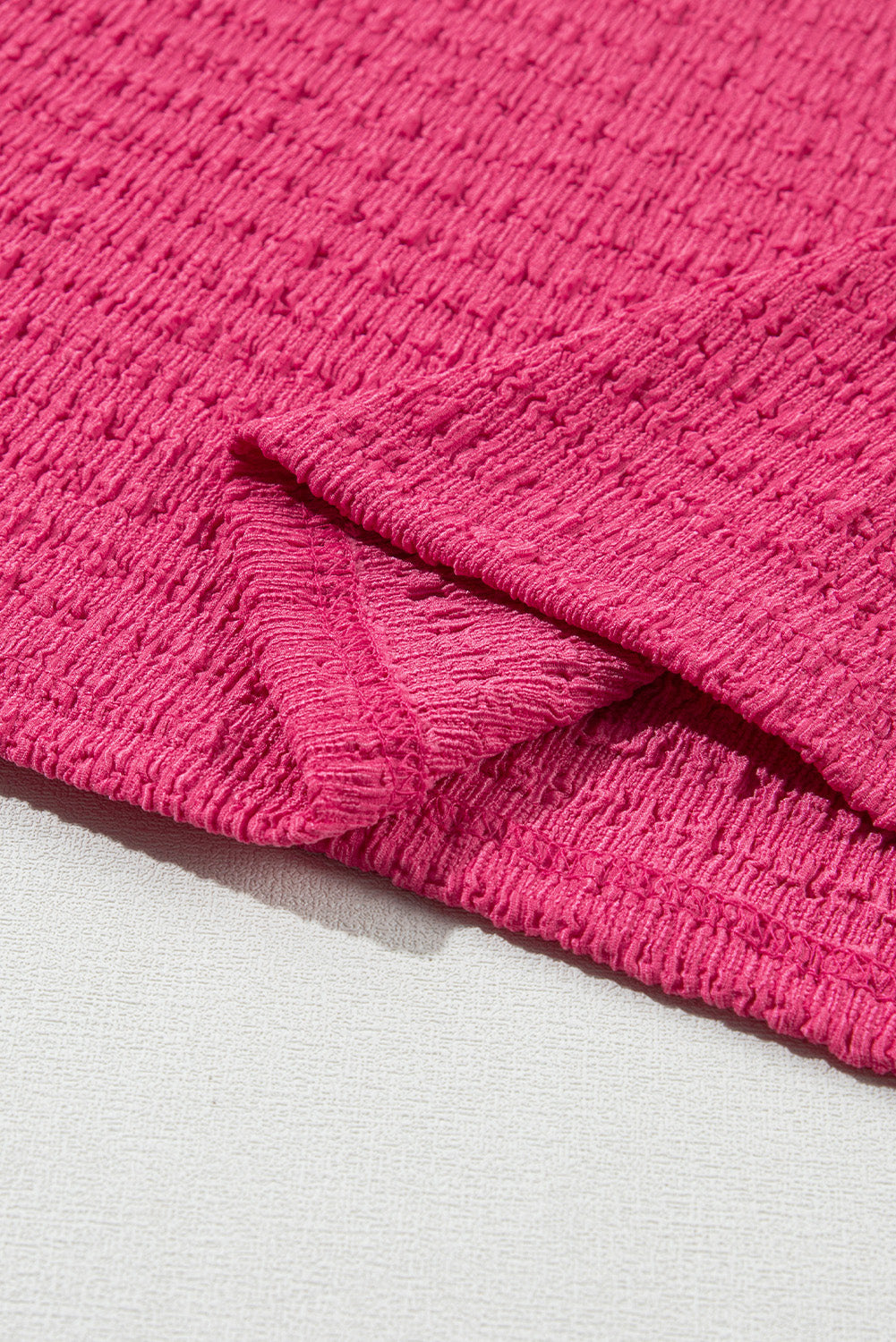 Women's Tee Featuring V Neck Textured Rolled Sleeve