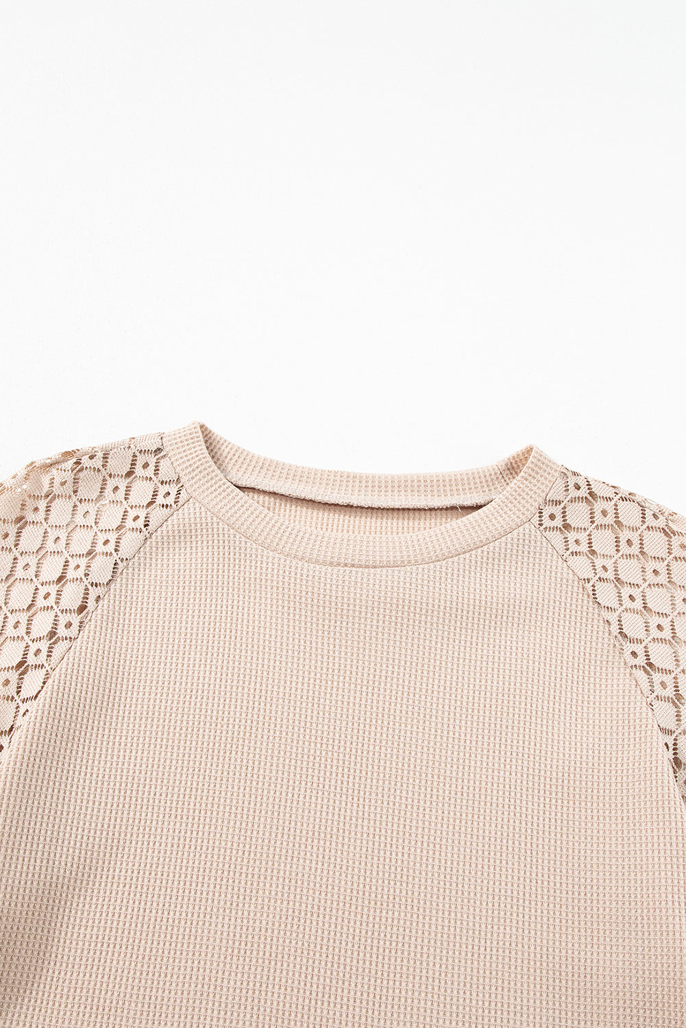 Lace Long-Sleeved Textured Pullover Style