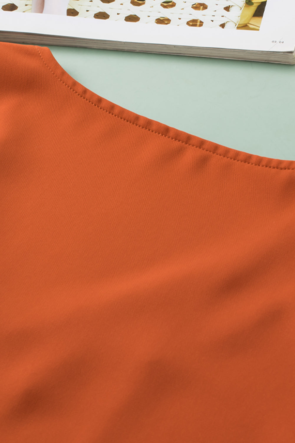 Women's Blouse Featuring Solid Ruffle-Trimmed Sleeve Plus Size