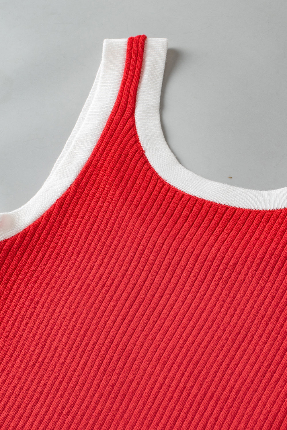 Women's Knitted U Neck Edge Rib-Knitted Tank Top