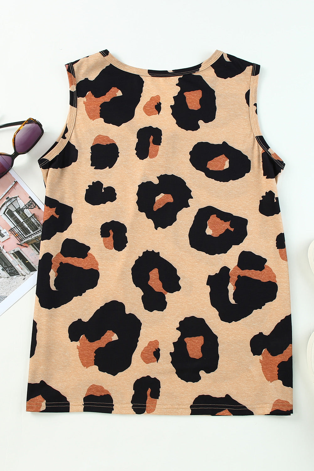 Tank Top for Women Chest Button Neck