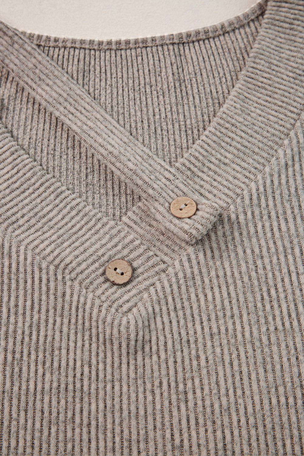 Women's Tee Featuring Rib-Knitted Strappy V Neck