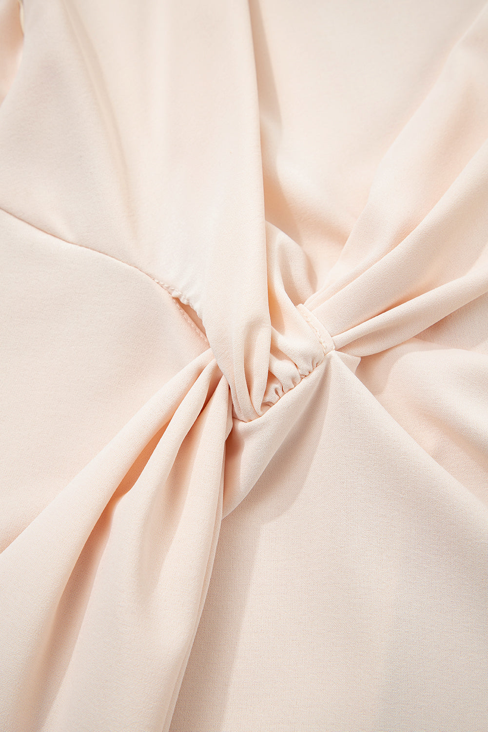 Surplice V-Neck Knotted Ruched Short-Sleeved Peplum Blouse