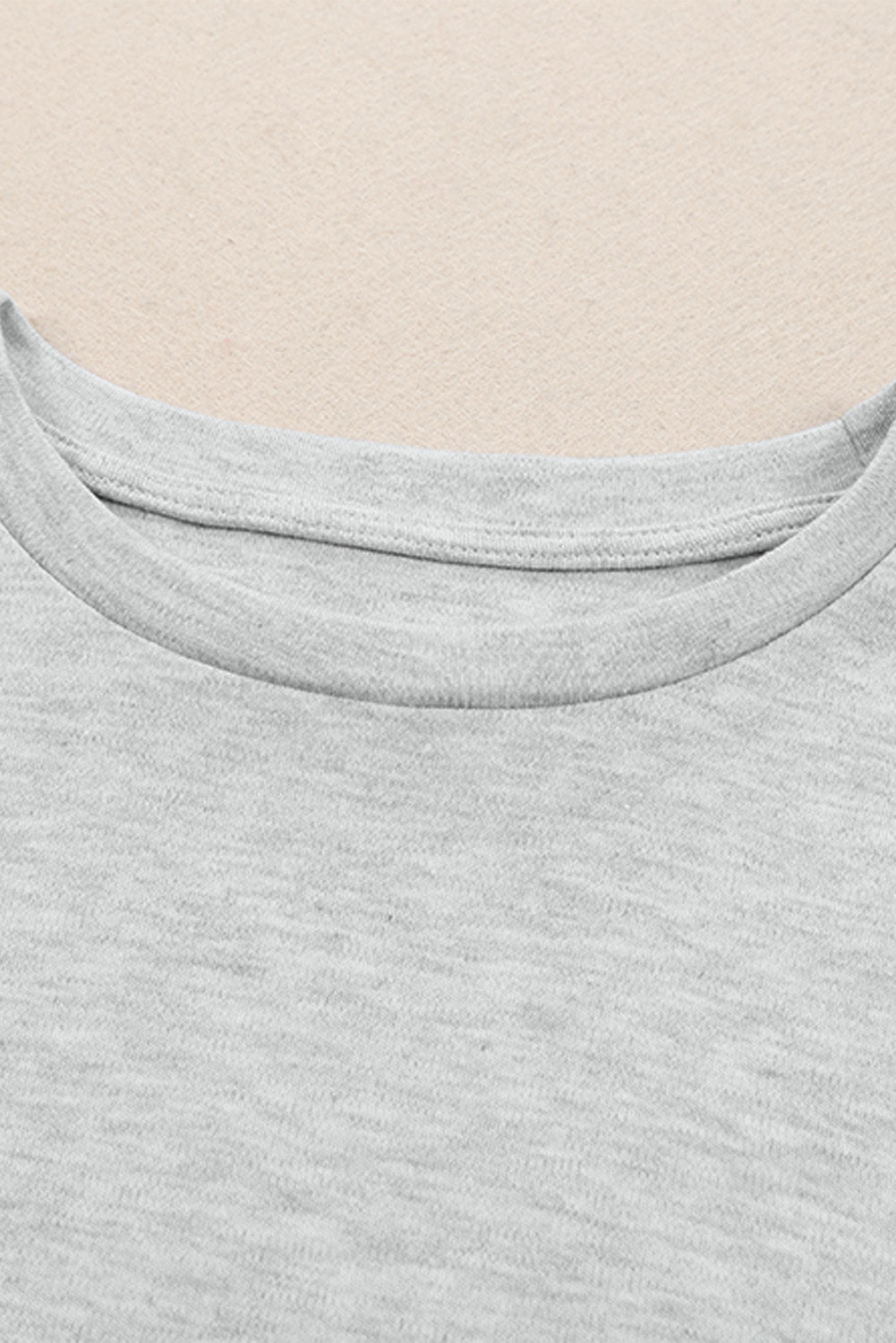 Women's Top Featuring Plain Crew Neck Long-Sleeve
