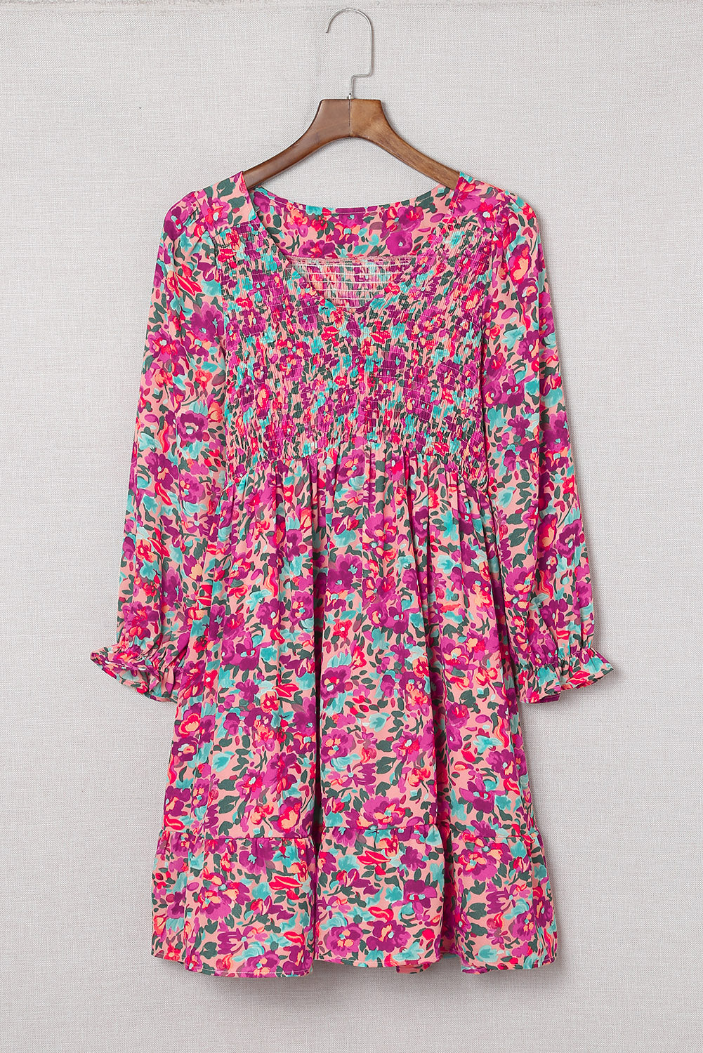 Floral Dresses for Women Sleeve Shirred Puffy