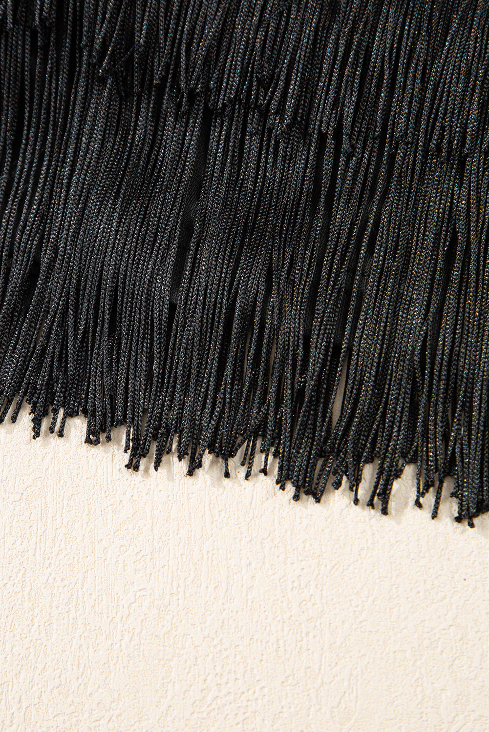 Tiered Mini Fringe Trimmed Skirt in Black