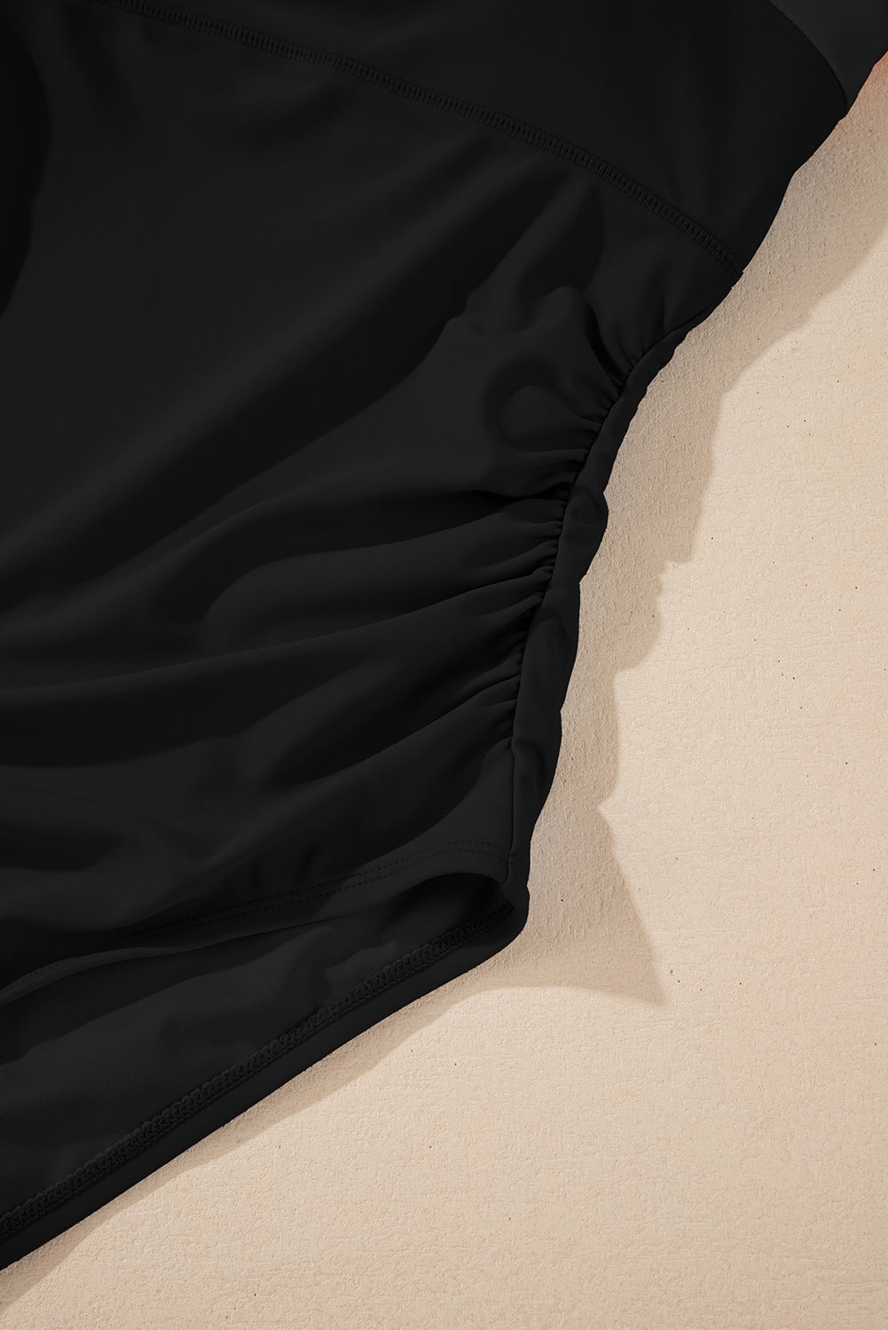 Colorblock Detail Adjustable Straps One Piece Swimsuit in Black
