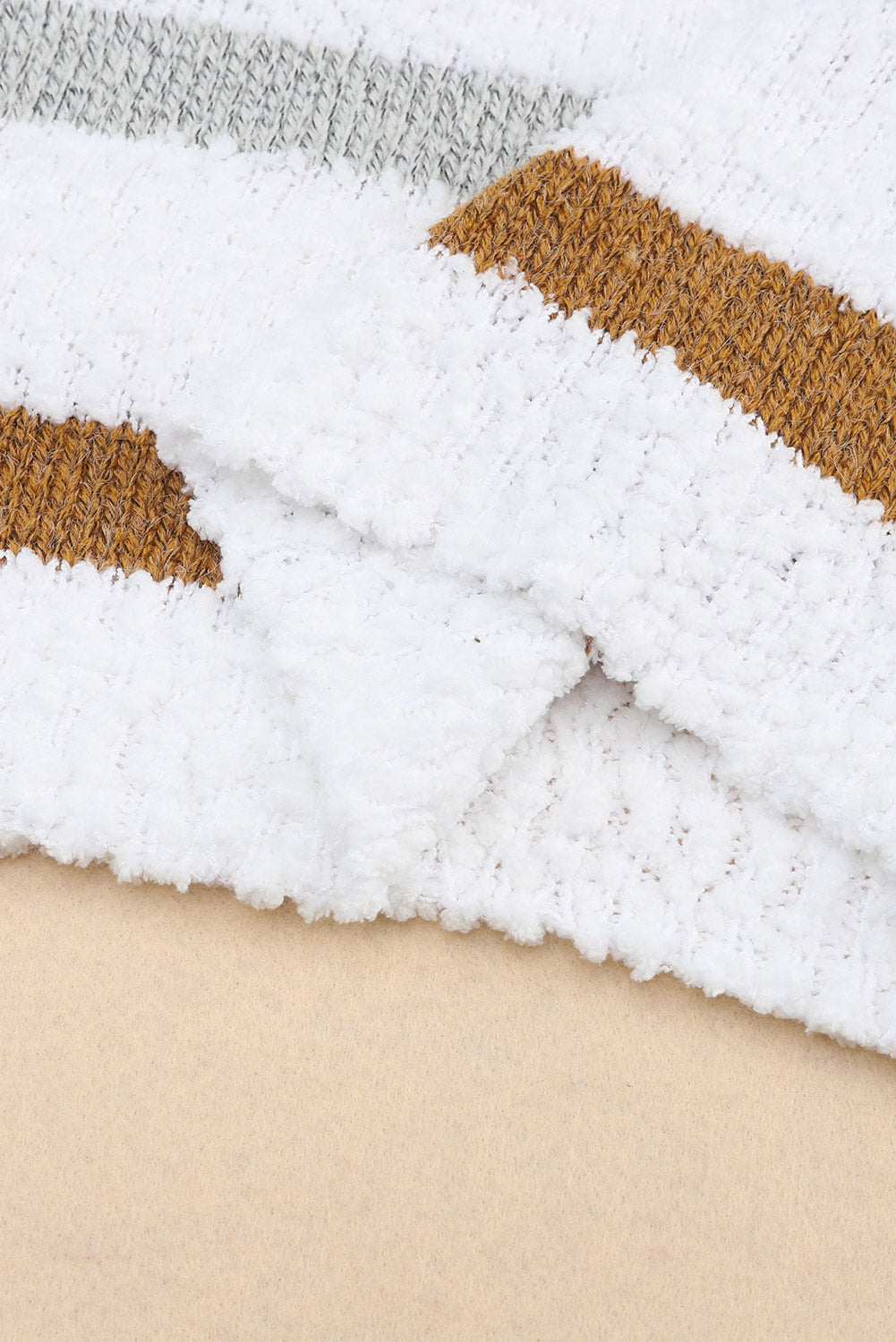 Knit Sweater for Women Striped Popcorn