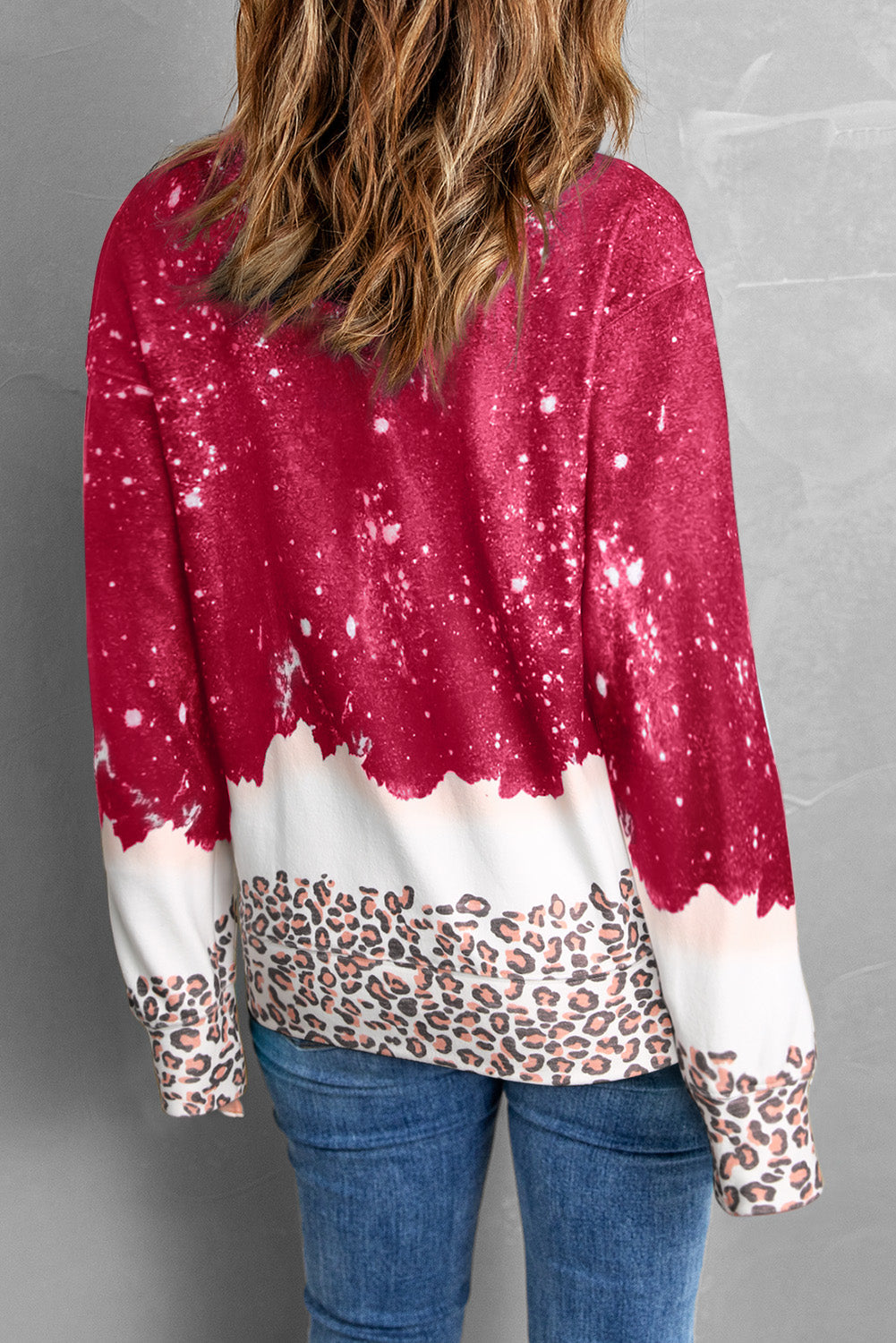 Pullover Sweatshirt for Women Bleached Heart Graphic-Print