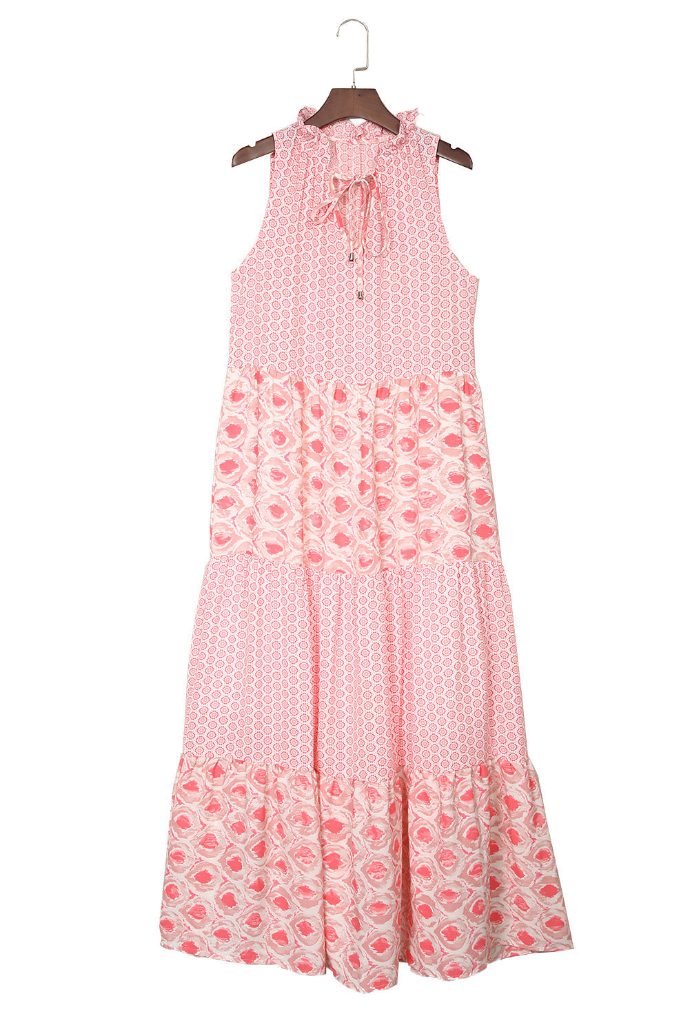 Women's Split Neck Sleeveless Maxi Dress