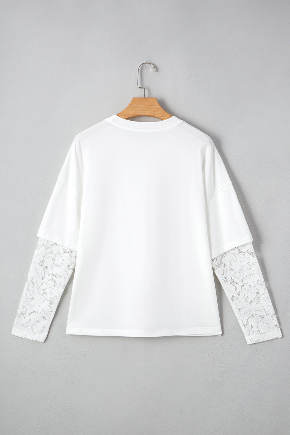 Lace Tee Long-Sleeved Insert in White