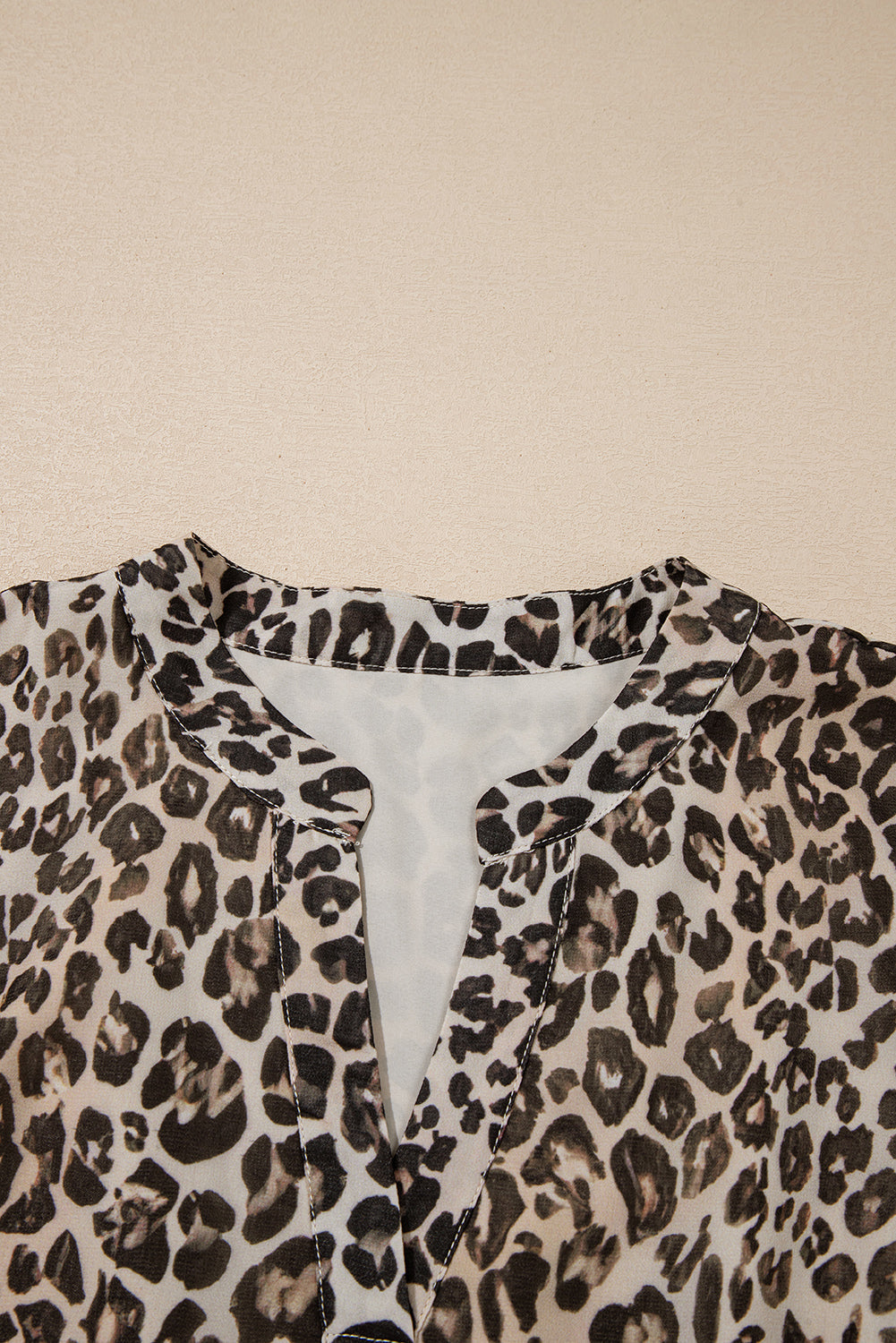 Leopard 3/4 Sleeve V-Neck Swing Dress