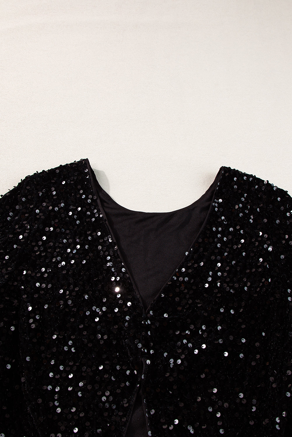 Sequin Long-Sleeved Cutout Back Top Style