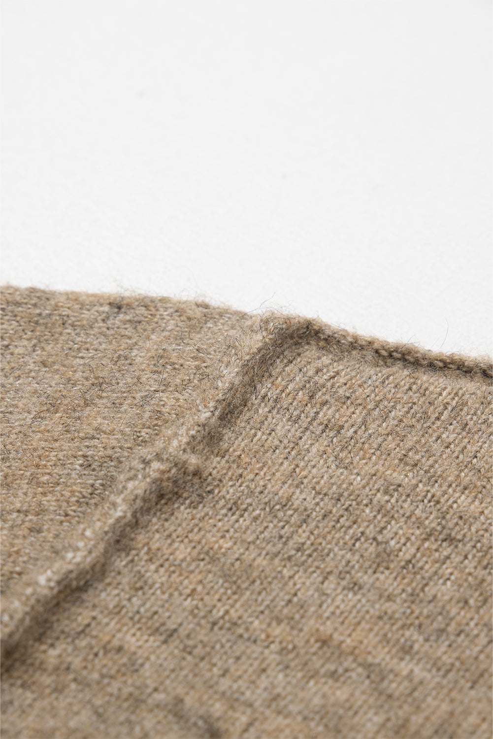 Contrast Trim Mock Neck Drop Shoulder Sweater