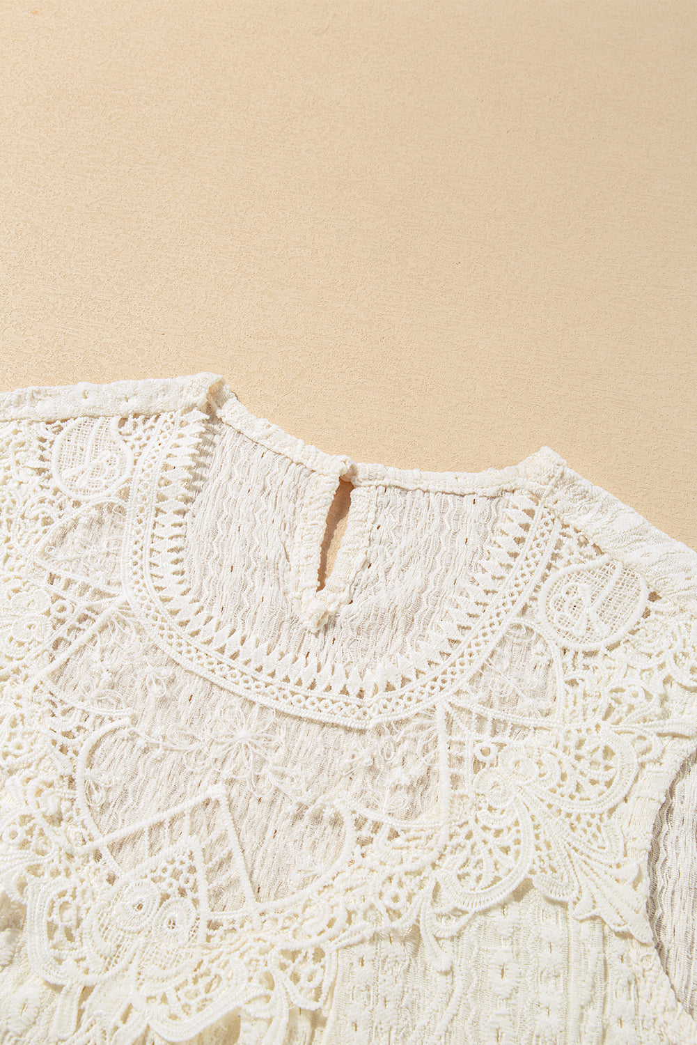 Women's Tank Top with Guipure Lace-Trimmed Crochet