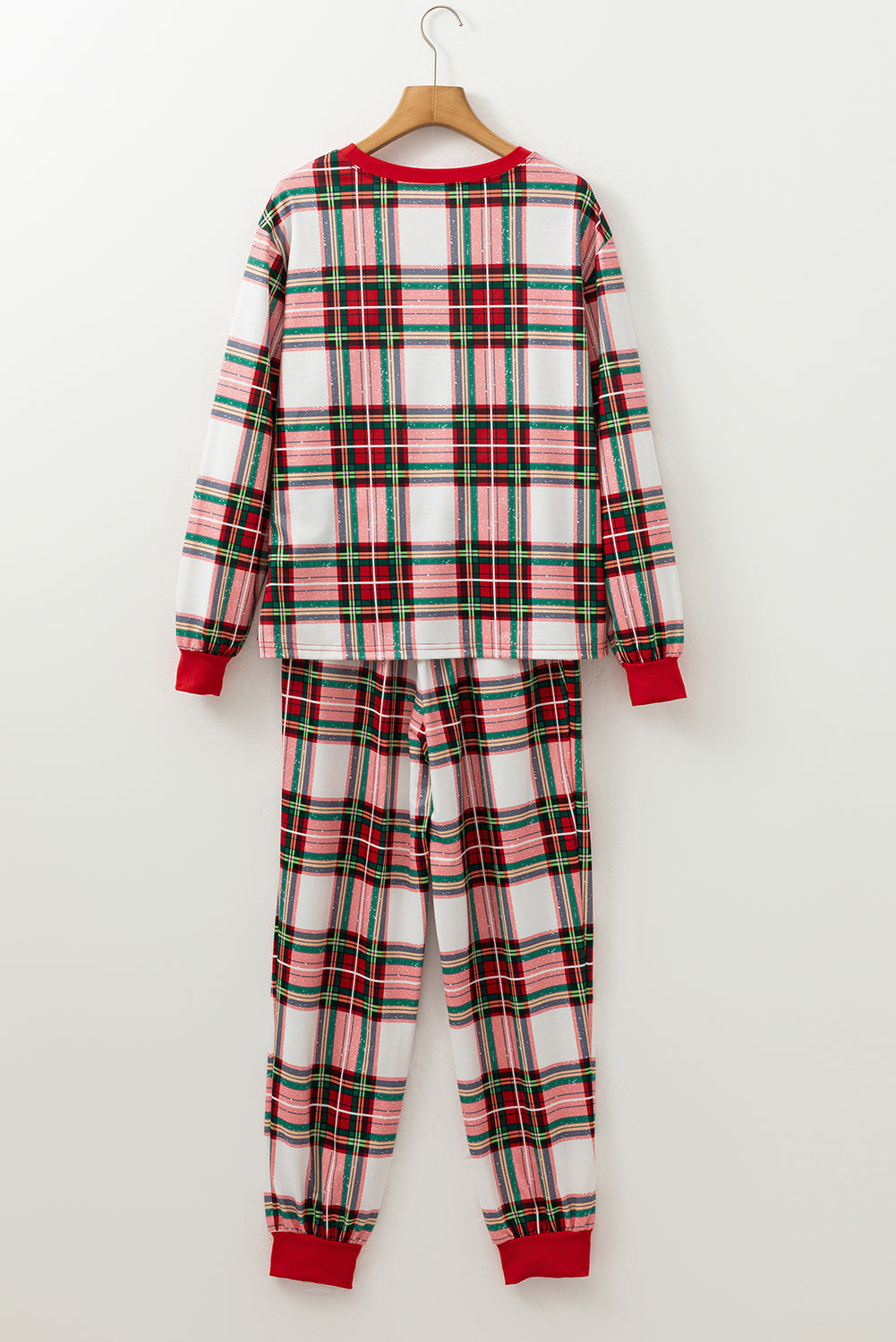 Christmas Top Plaid Allover and Pants Lounge Set