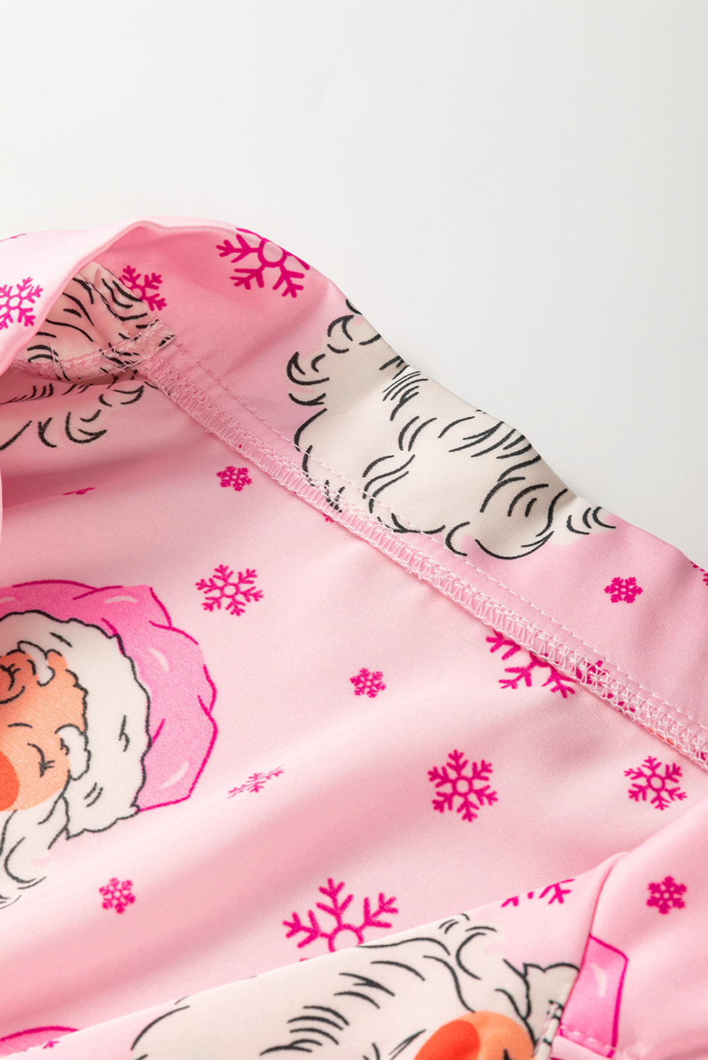 Claus Snowflake Santa Snowflake Long-Sleeved Shirt Christmas Pajama Set