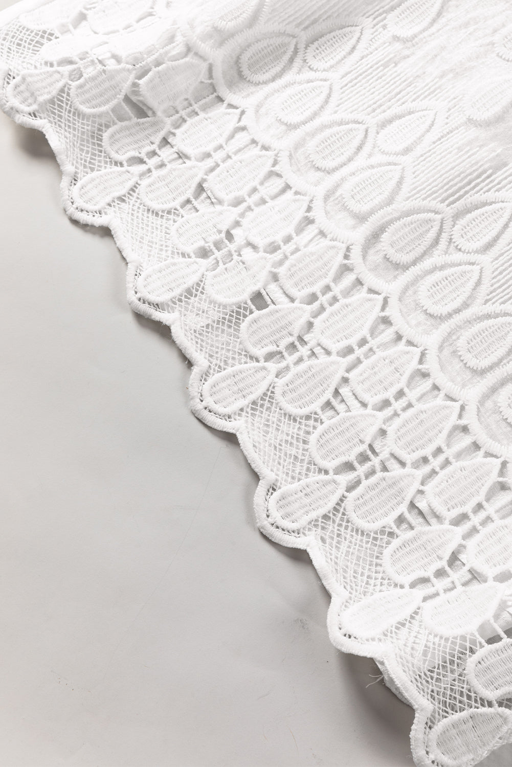 Women's Flounce Sleeve Embroidered Mesh Blouse