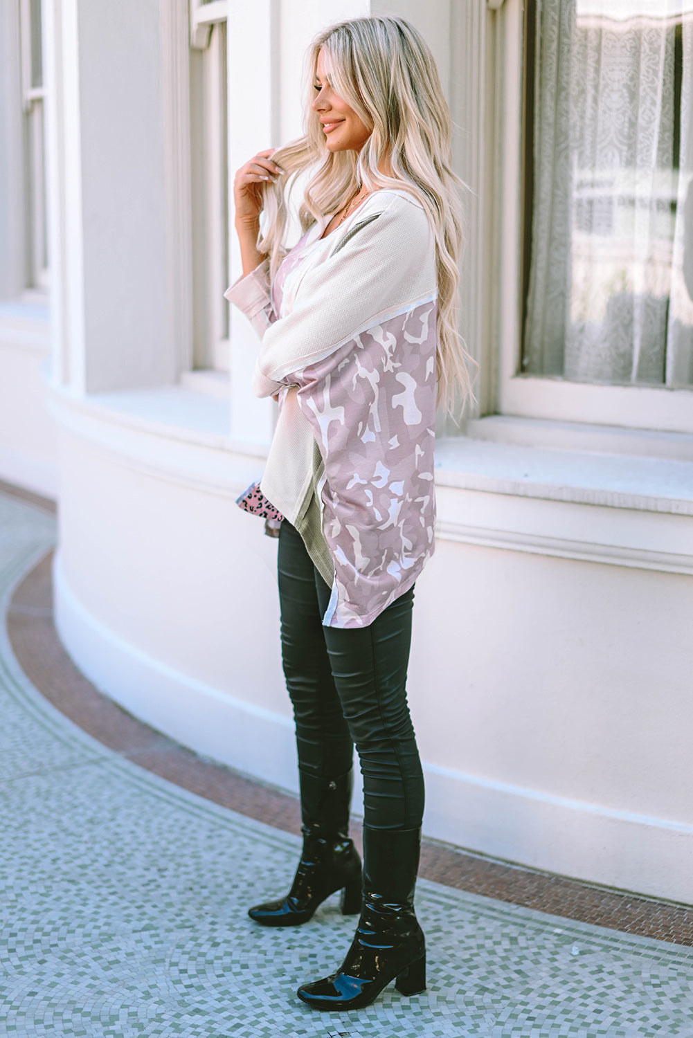 Women's Top Featuring Exposed Seam Oversized