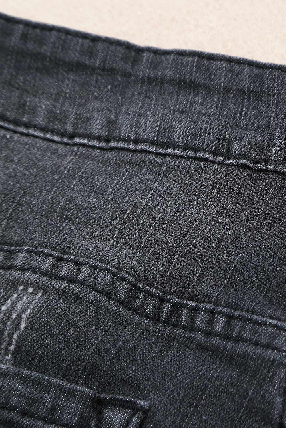 Women's Shorts Featuring Denim Distressed Ripped Rolled Hem