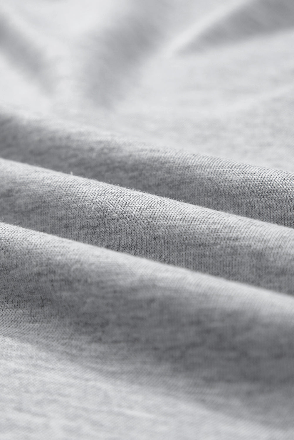 Gray USA Lettering Patch Notched Neck Loose Tee