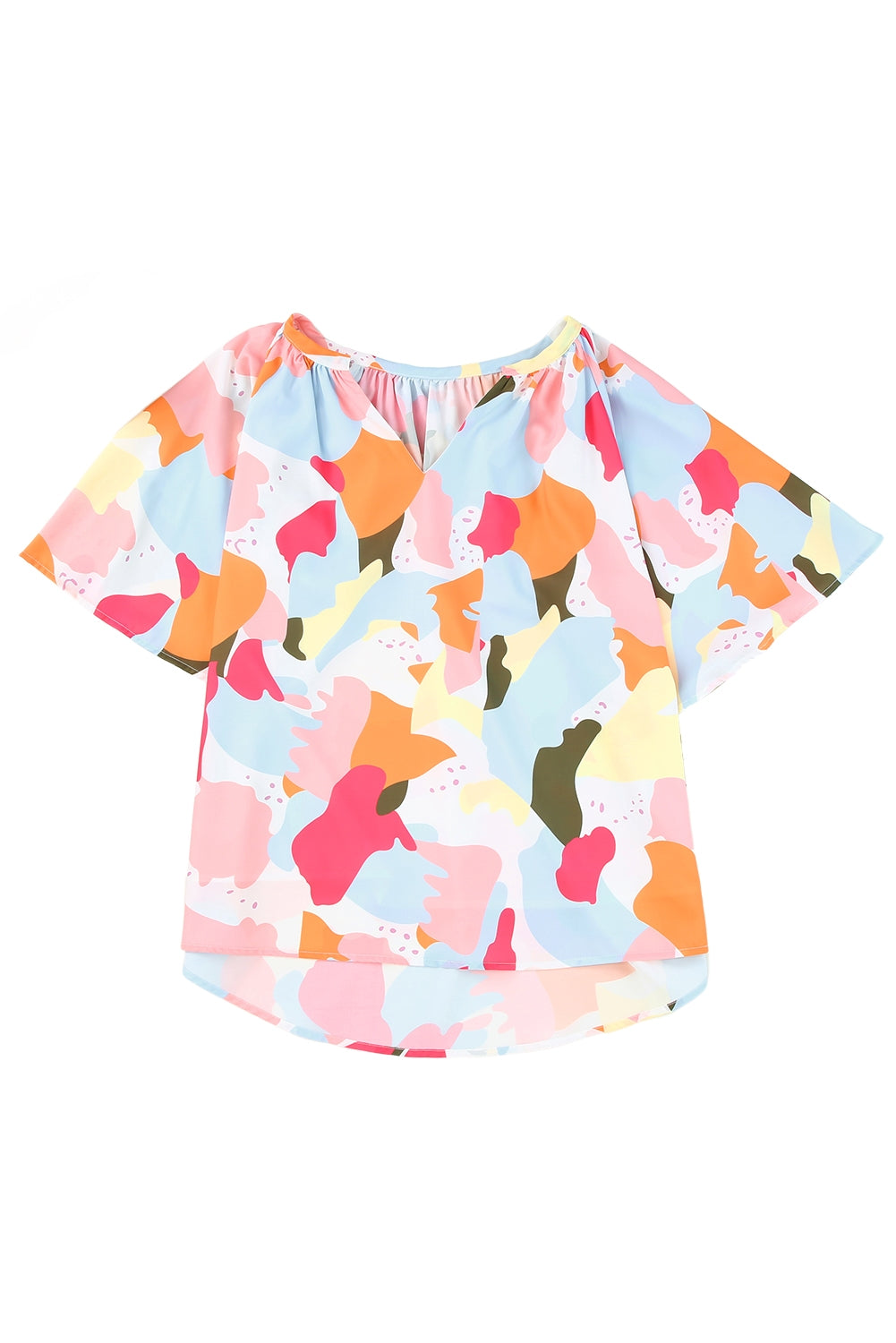 Women's Blouse Featuring V Neck Half Sleeve Floral-Print Print