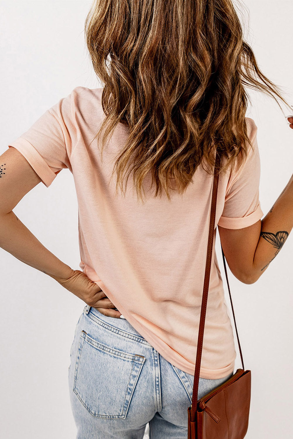 Tee for Women Solid Color Crew Neck