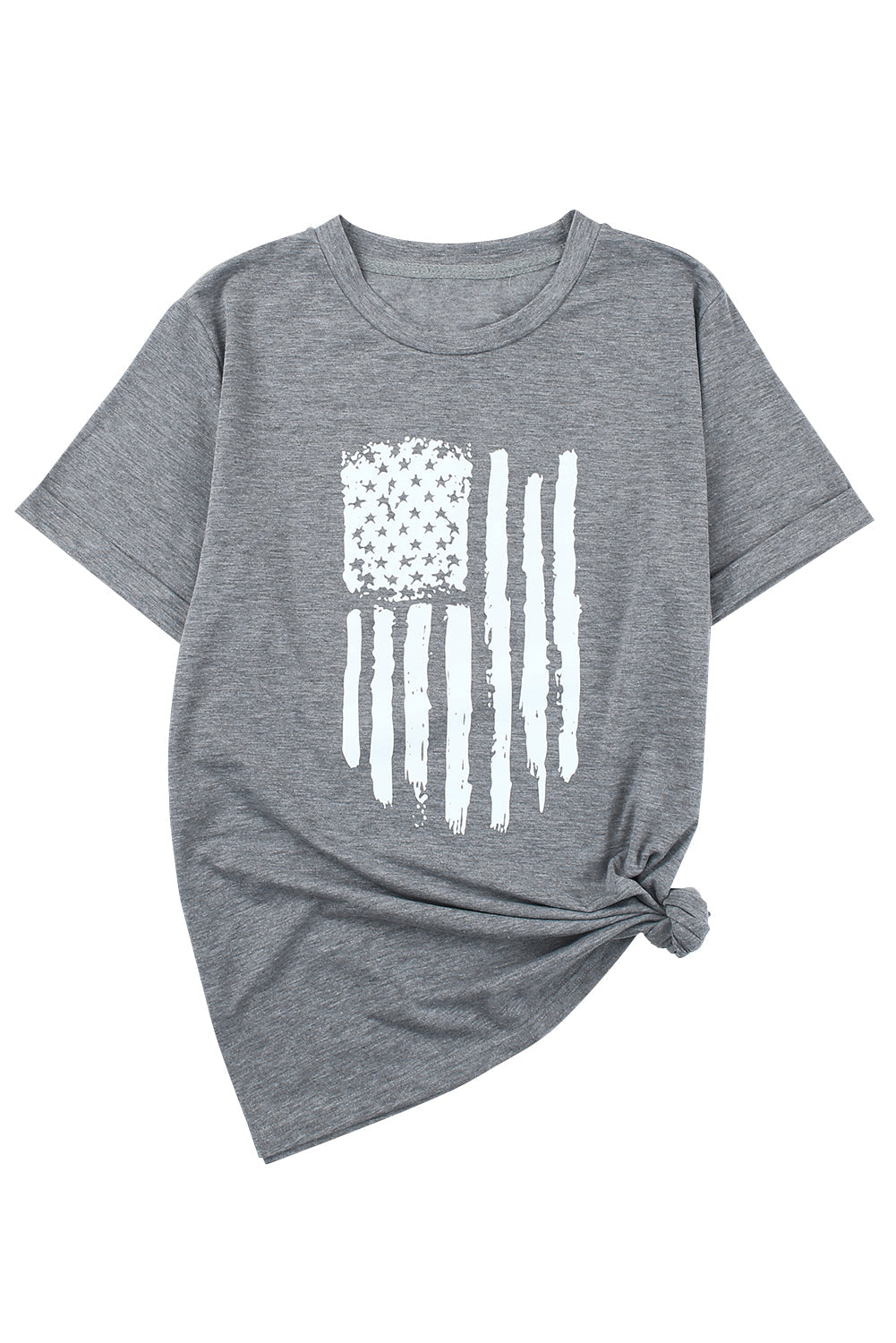 T-shirt for Women Crew Neck America Flag Print
