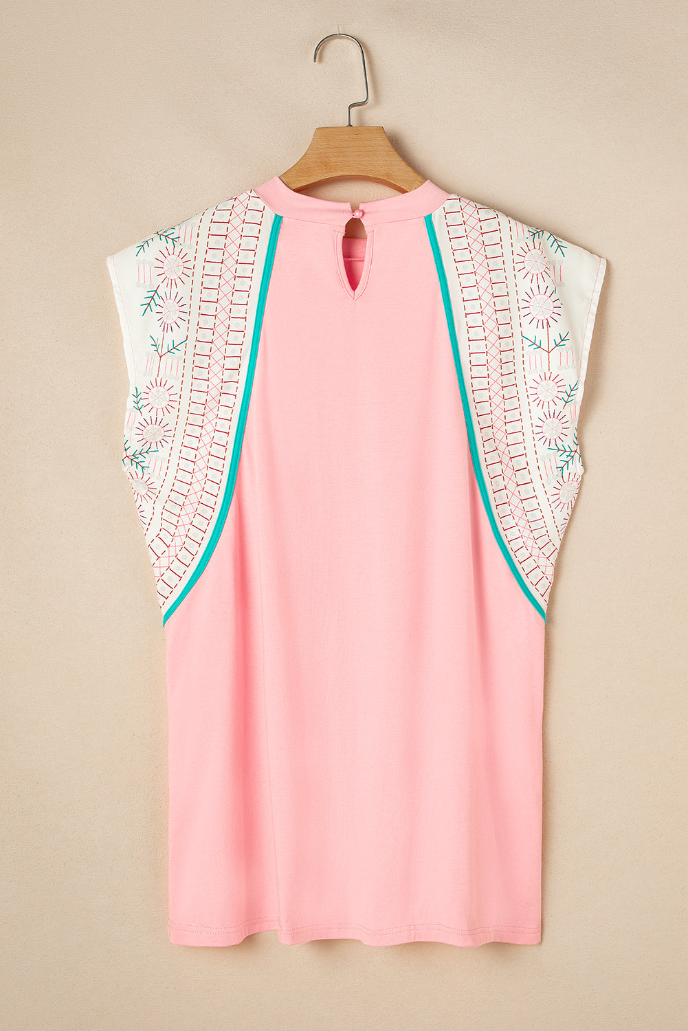 Pink Vintage Nashville Printed Patchwork Tank Top