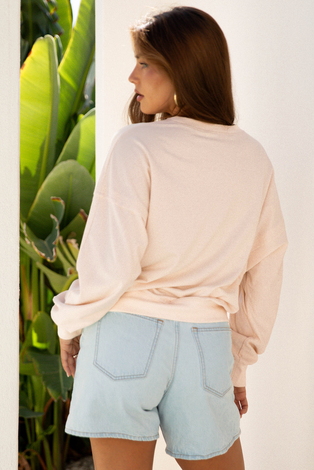 Edge Flower Raw Flower Patch Drop-Shoulder Everyday Top