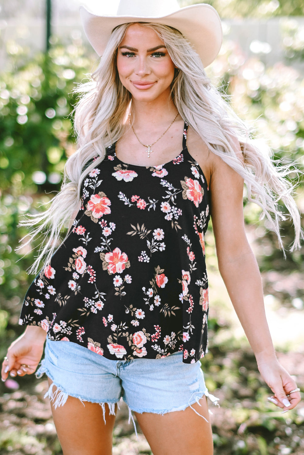 Women's Tank Top Featuring Spaghetti Straps Back