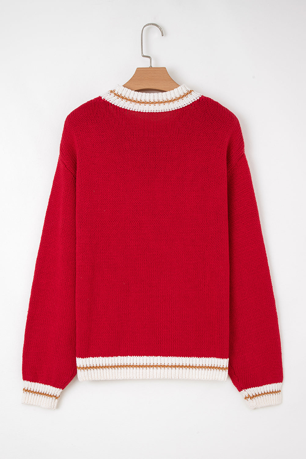 Colorblock Edge MERRY Edge Drop-Shoulder Cozy Knit Top