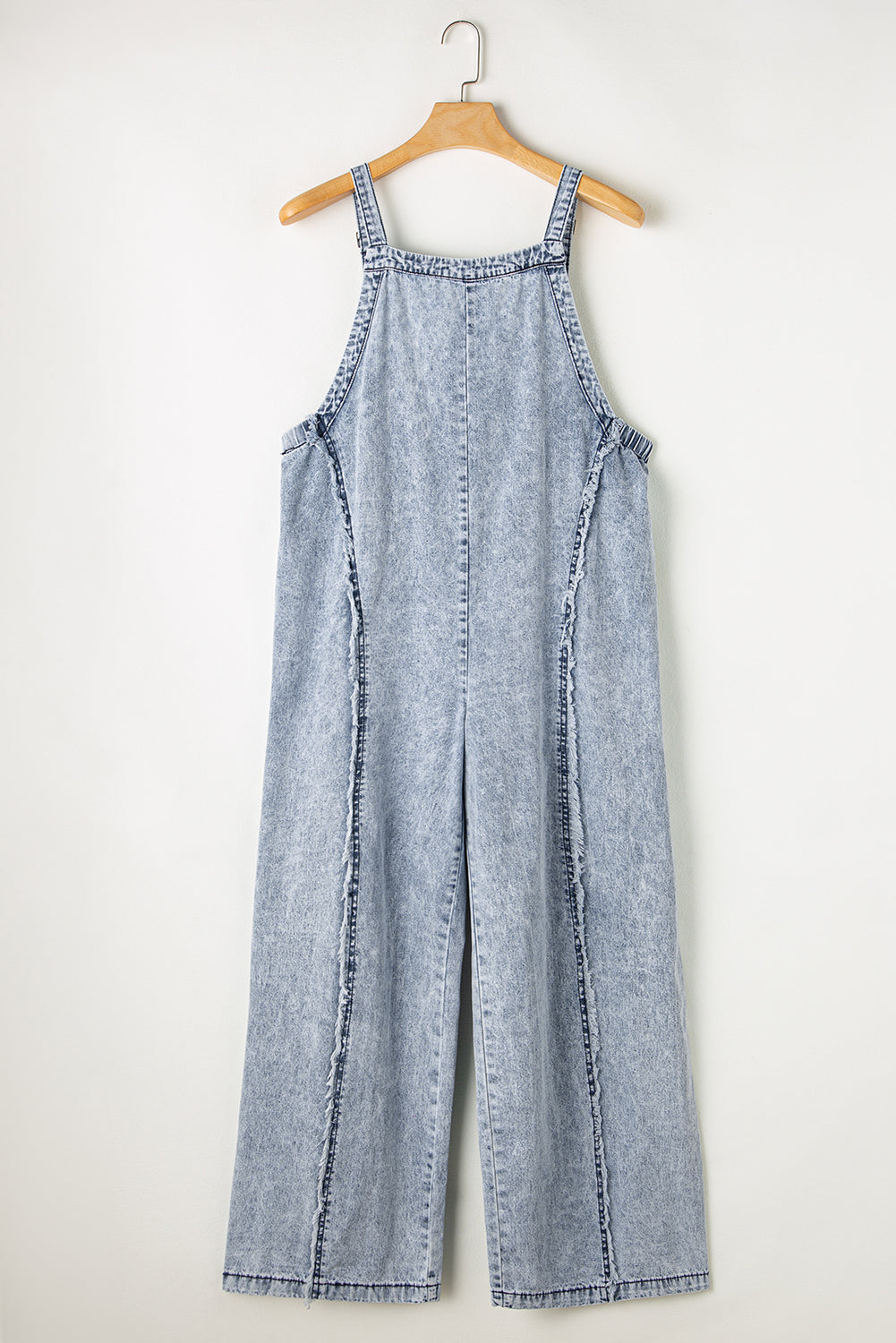 Women's Light Wash Wide-Leg Denim Overall