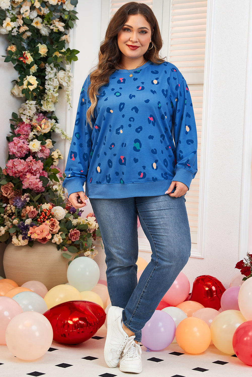 Women's Rib-Knitted Edge Pullover Sweatshirt