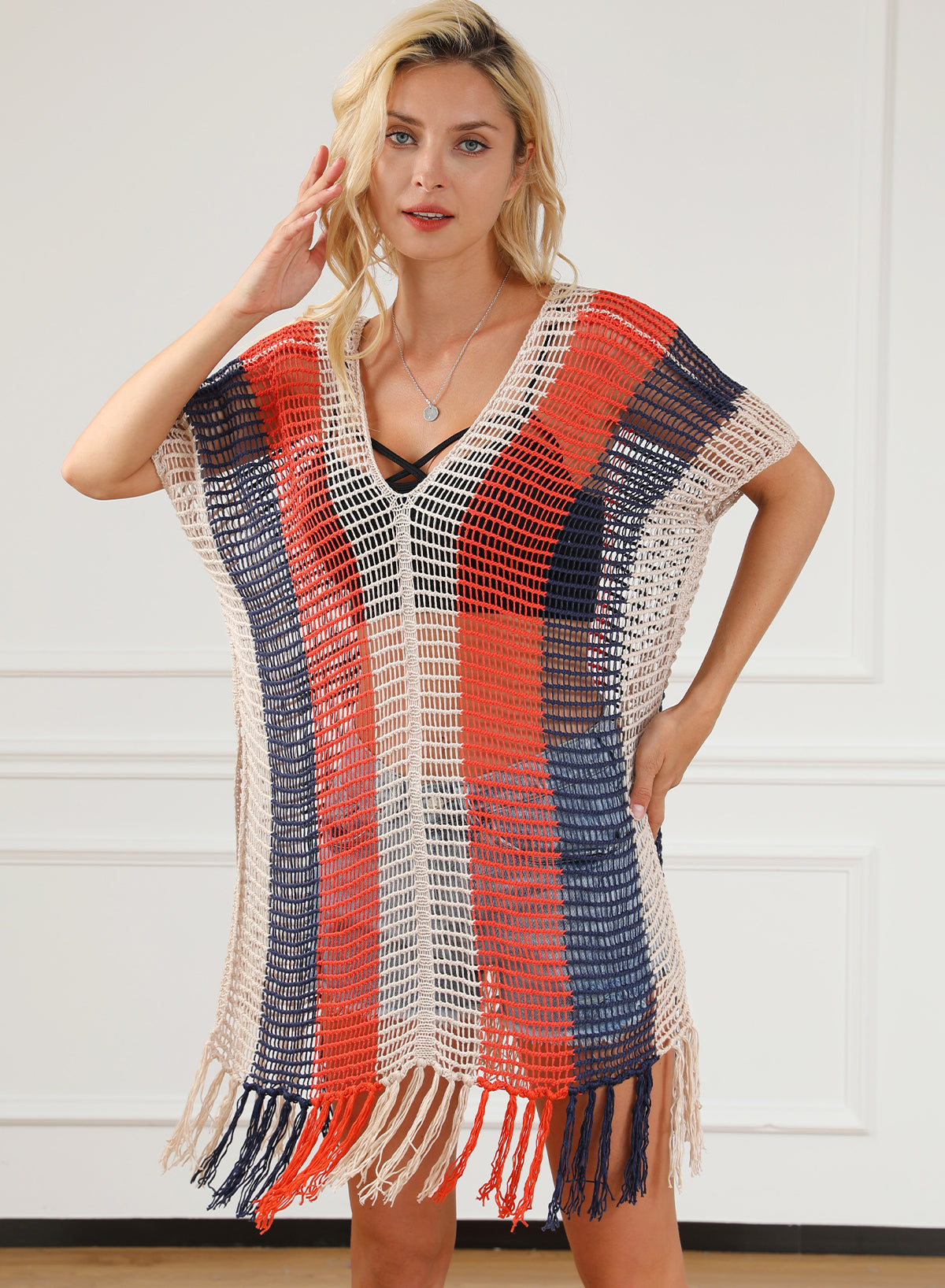 Women's Beach Cover Tassel Crochet Up
