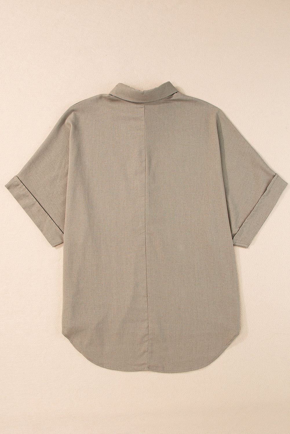 Top for Women Collared Half Folded Oversize