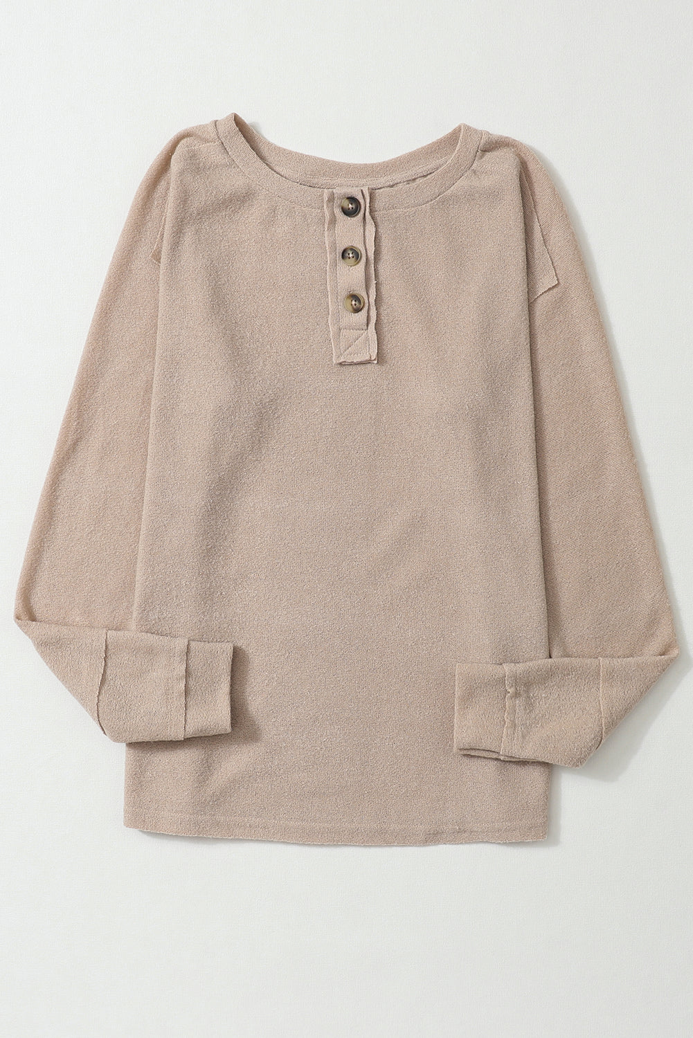 Women's Top Featuring Button Split Neck Retro