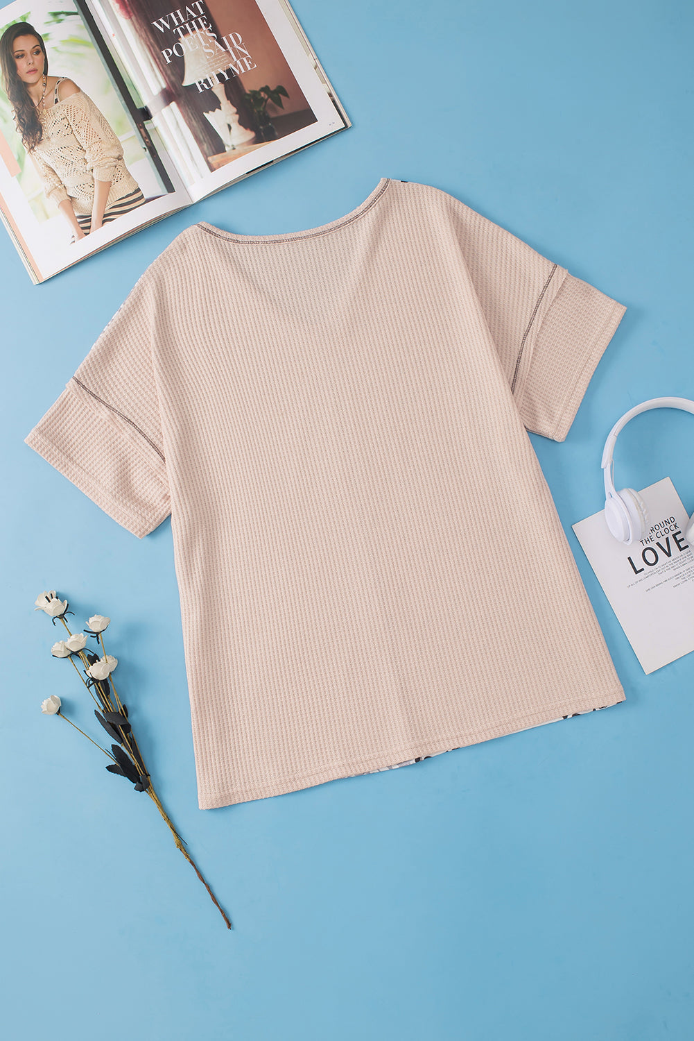 Women's Plus Size Color-Block V Neck T Shirt