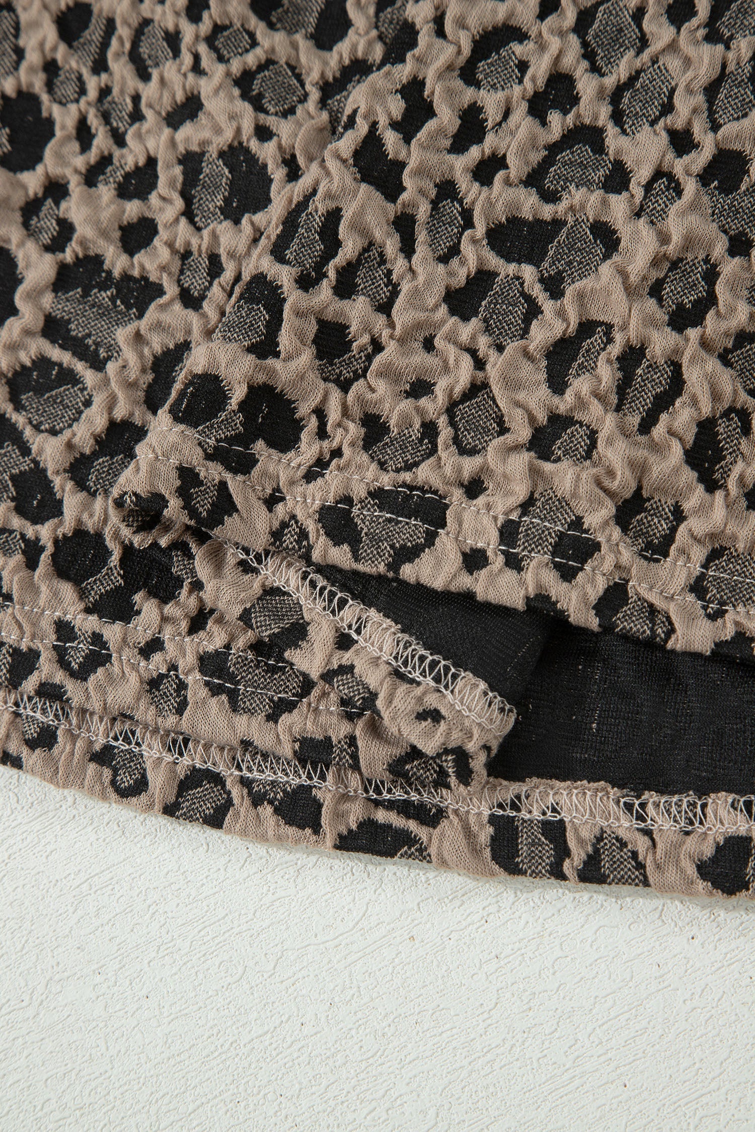 Leopard Textured Sleeveless Mini Dress Featuring Pockets