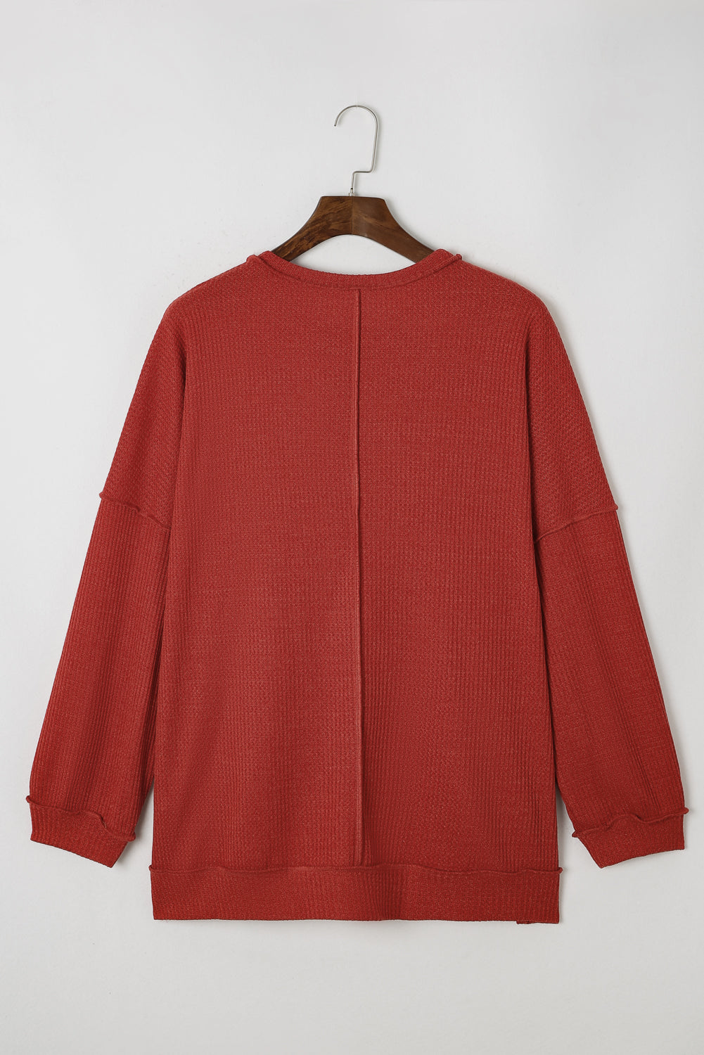 Top for Women Plus Size Waffle Knitted