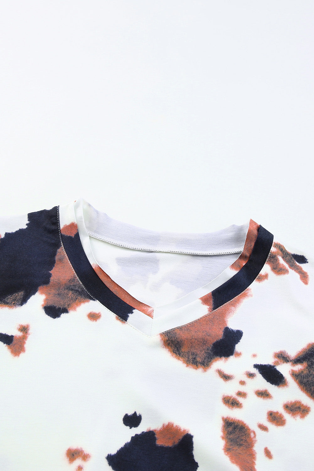 Women's T Shirt Featuring V Neck Cow Pattern