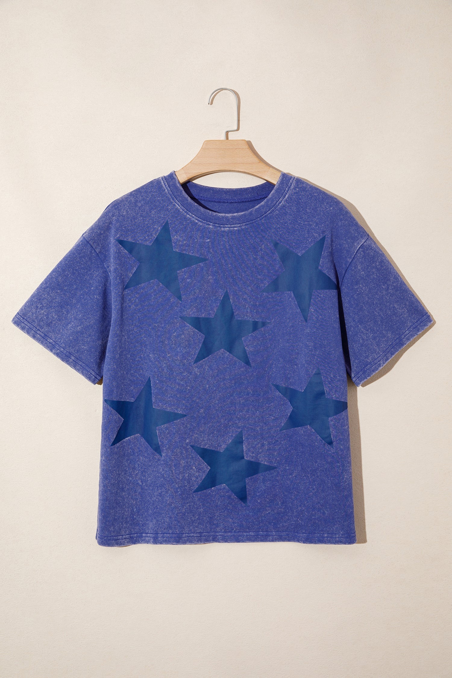 Day Star Independence Star Printed Mineral Wash T Shirt in Blue