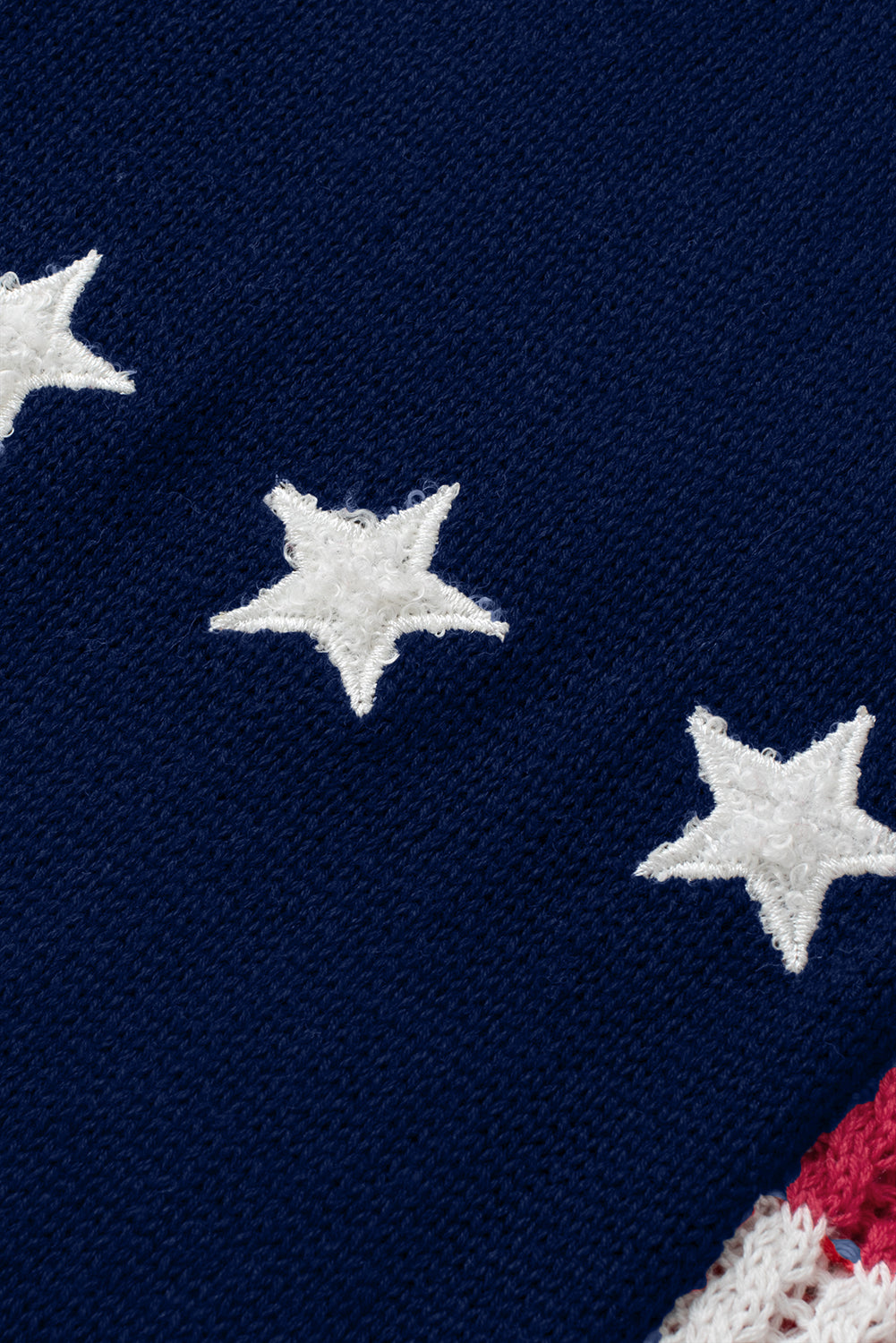 Women's Tank with Stars Stripes Flag Pattern Knitted