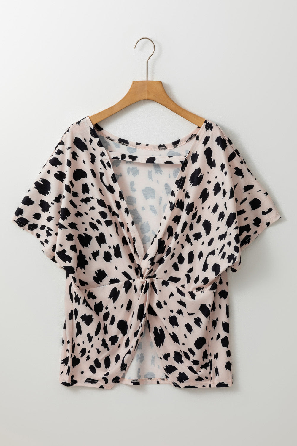 Top for Women Twist Plus Size Leopard-Print Print