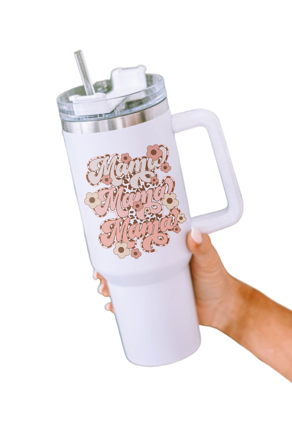 Flower Leopard-Print mama Leopard-Print Stainless Steel Insulate Cup 40oz