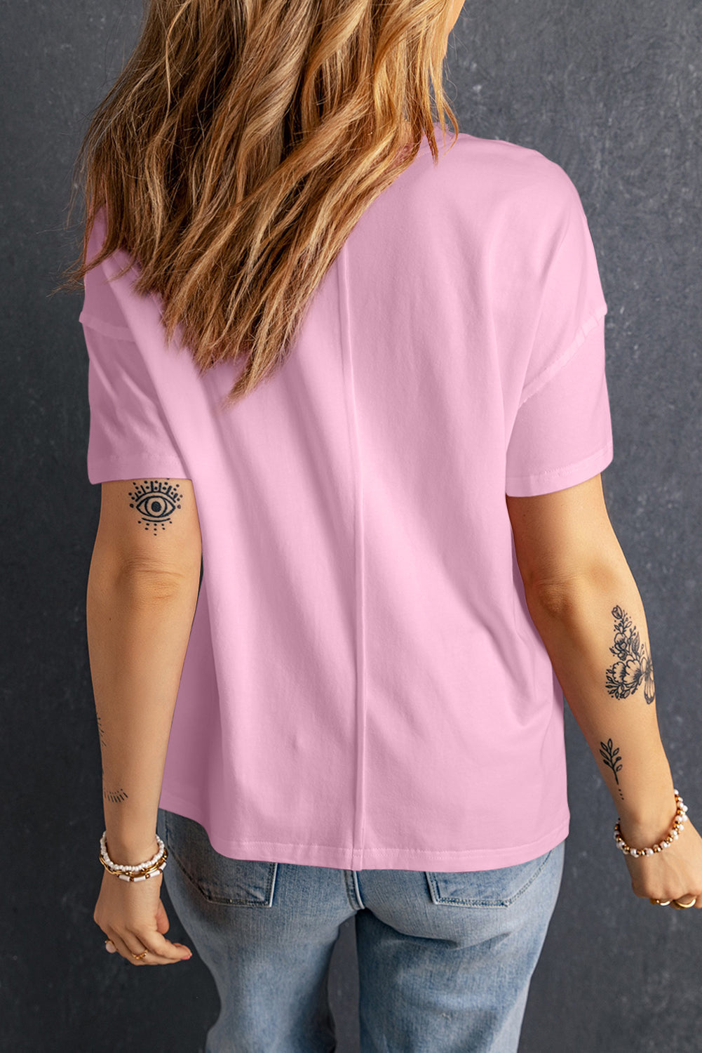 Women's T-shirt with Star Patchwork Loose Everyday Style