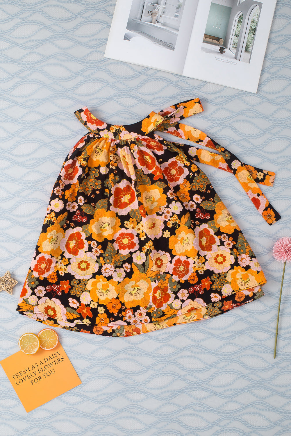 Women's Floral-Print Knotted Halter Sleeveless Top