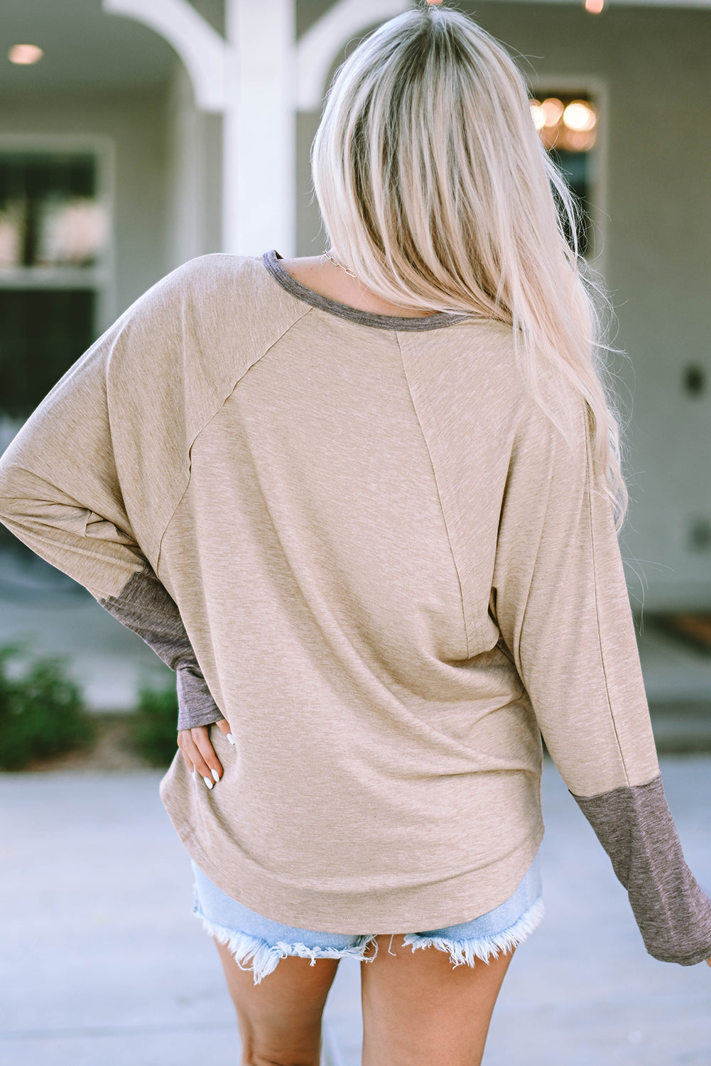 Women's Top with Cuffs Batwing Sleeve Loose
