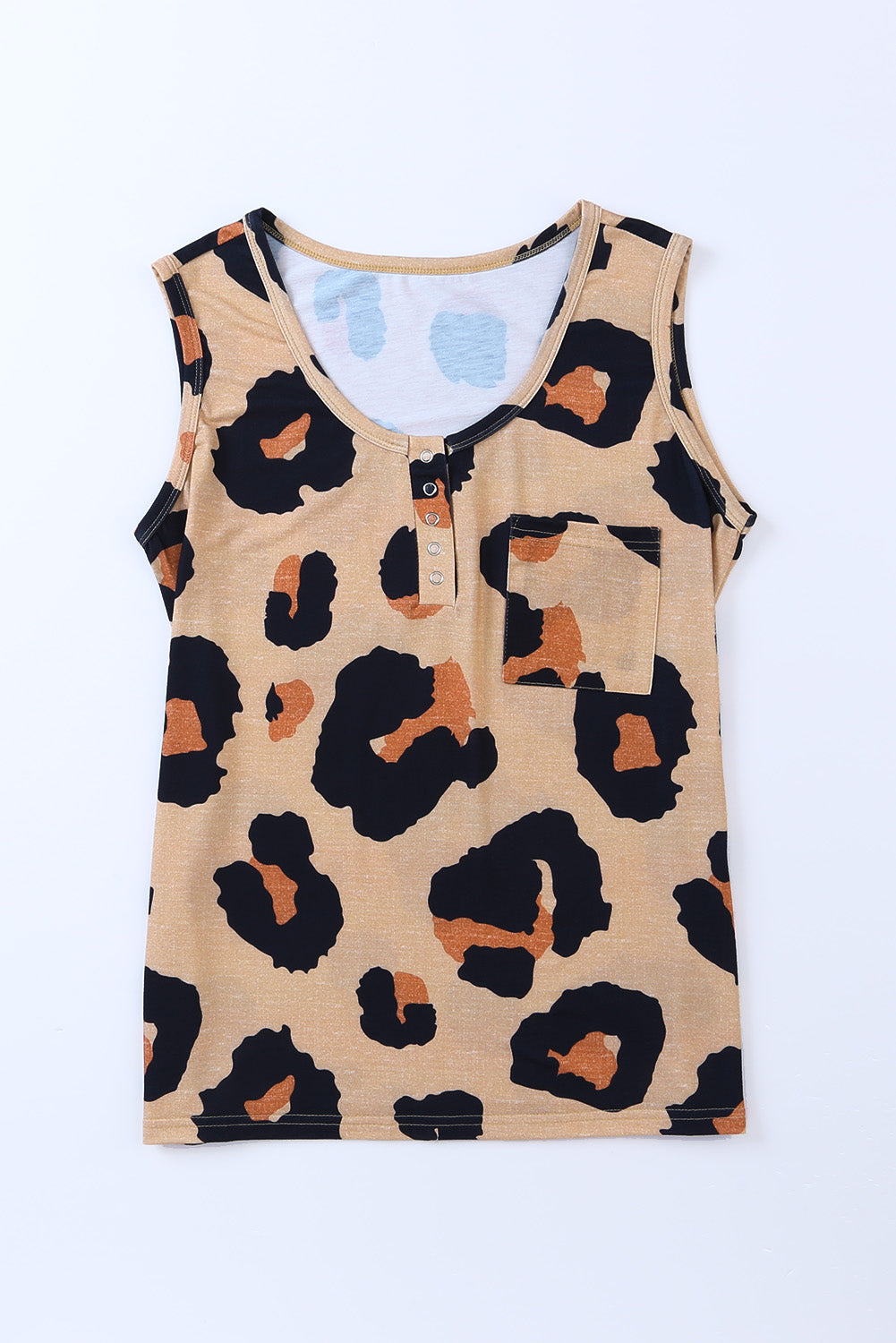 Tank Top for Women Chest Button Neck